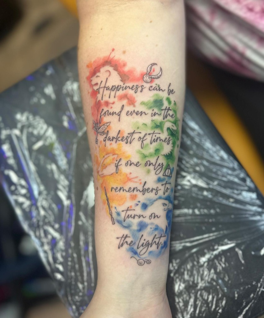Watercolor hummingbird tattoo